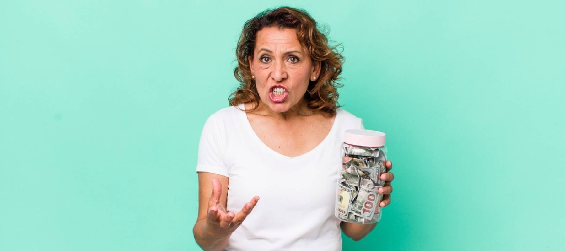 Middle age woman looking angry, annoyed and frustrated