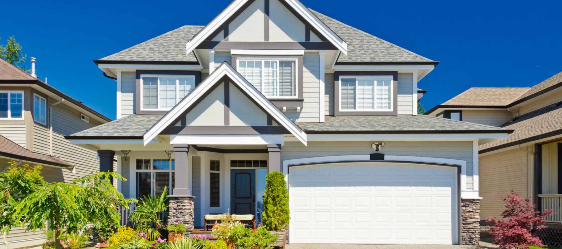 Luxury house at sunny day in Vancouver, Canada.