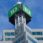 The logo of TD Bank of top of its headquarters building in Toronto