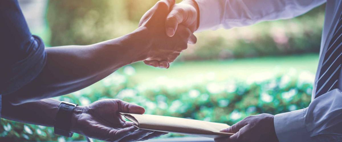 Investors get money from investors in the insurance business with the bank, businessman get money concept,