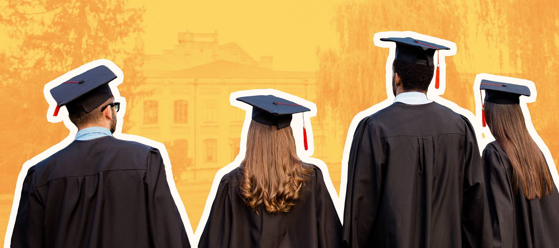 Graduates in cap and gown