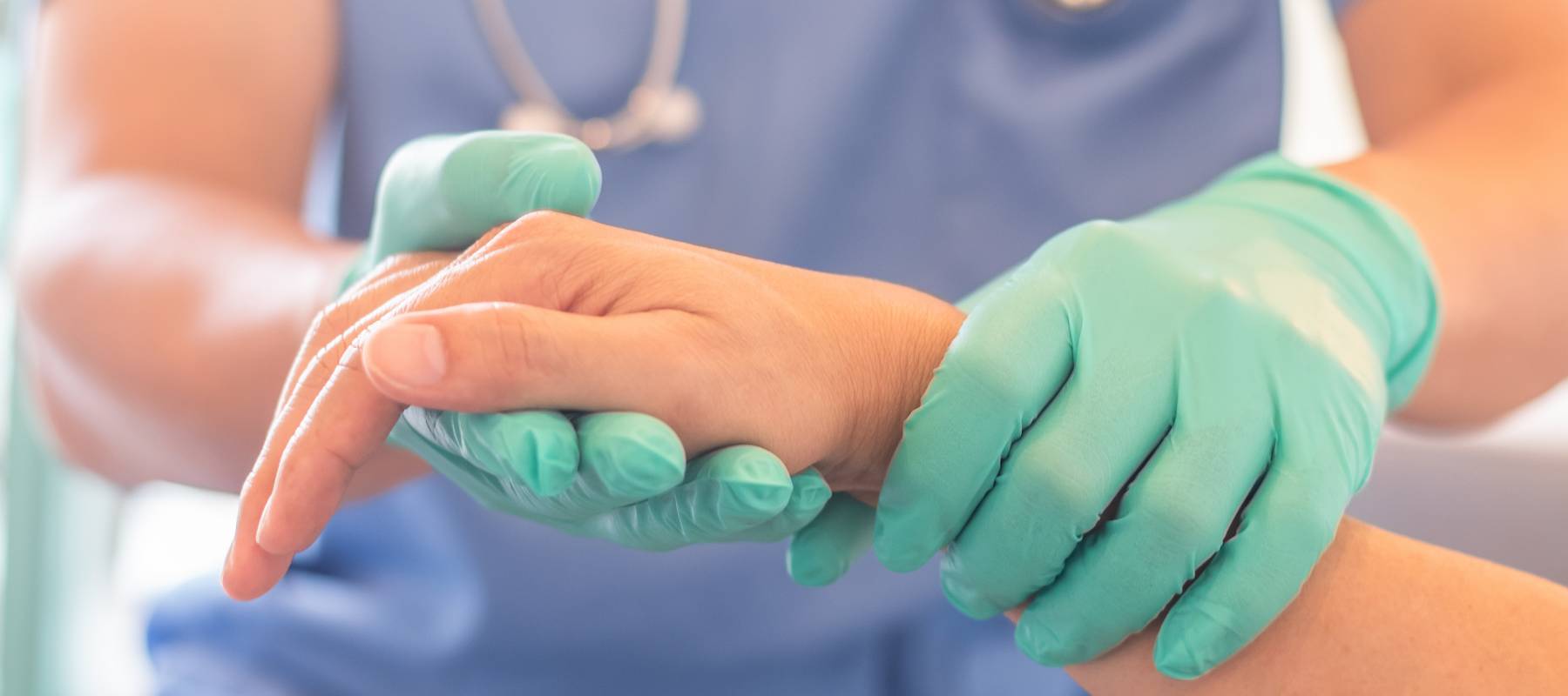 Checking a patient's pulse