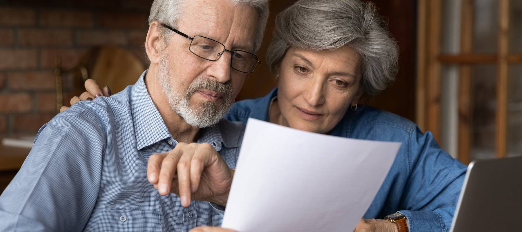Older couple reviews their finances