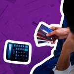 Man looking at credit card statements