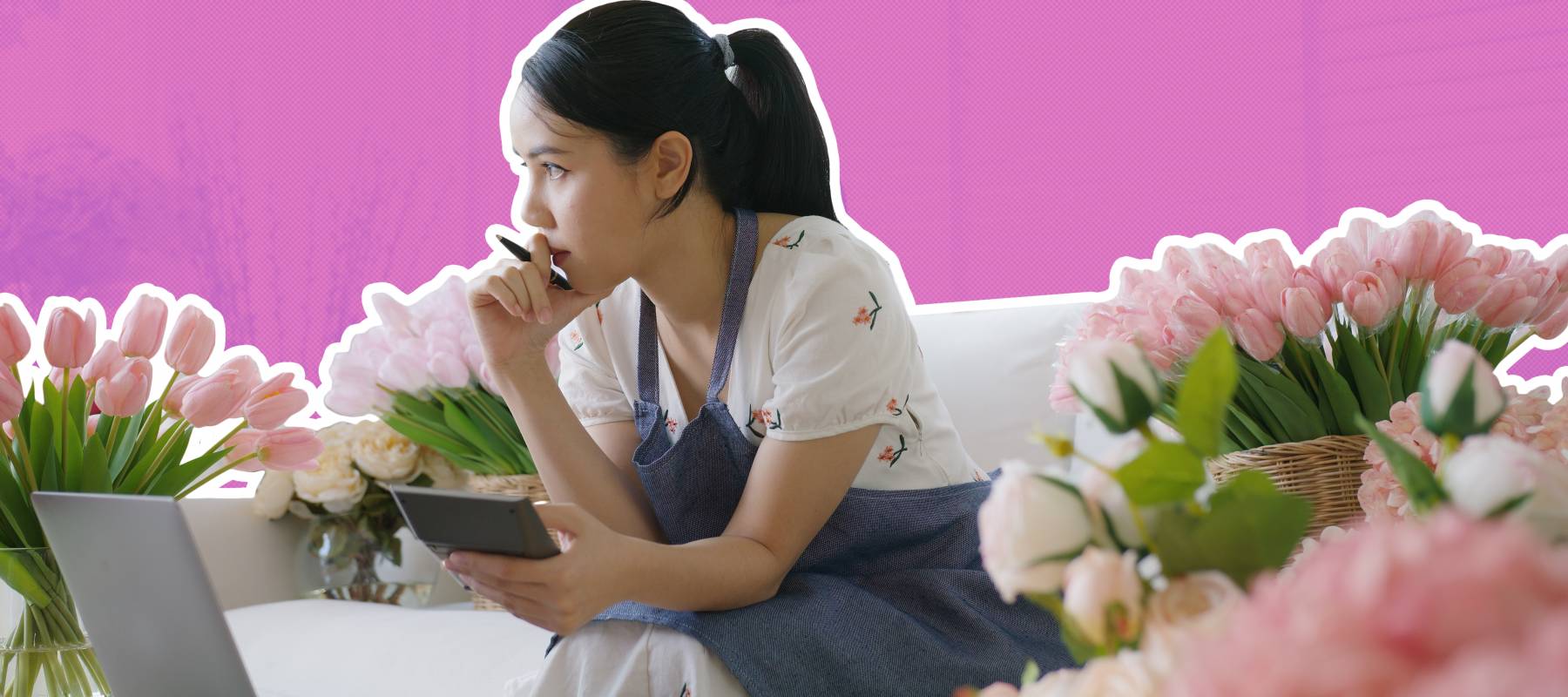 Woman looking out the window