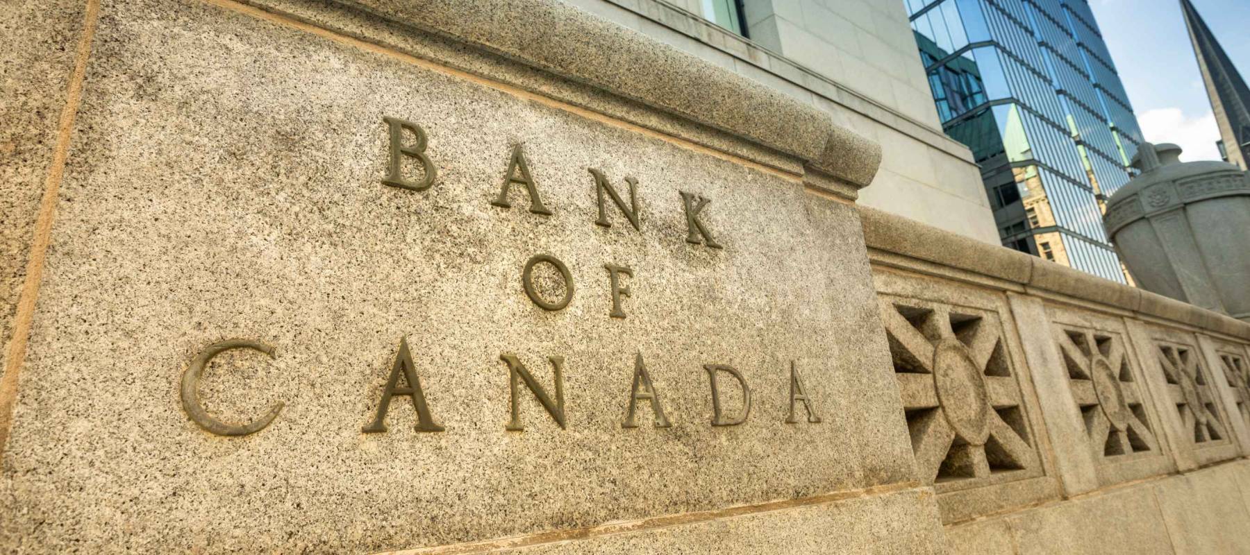 Bank of Canada financial institution office building exterior in downtown Ottawa Ontario.