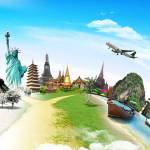 Travel the world monument concept