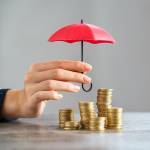 Umbrella protecting coins