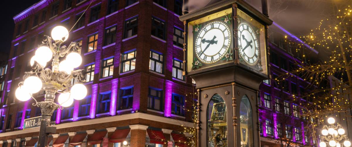 Downtown Vancouver gastown clock