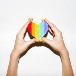 Lgbt flag rainbow heart shape