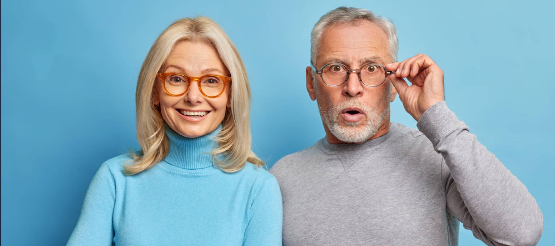 Cheerful middle aged woman and her husband