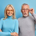 Cheerful middle aged woman and her husband
