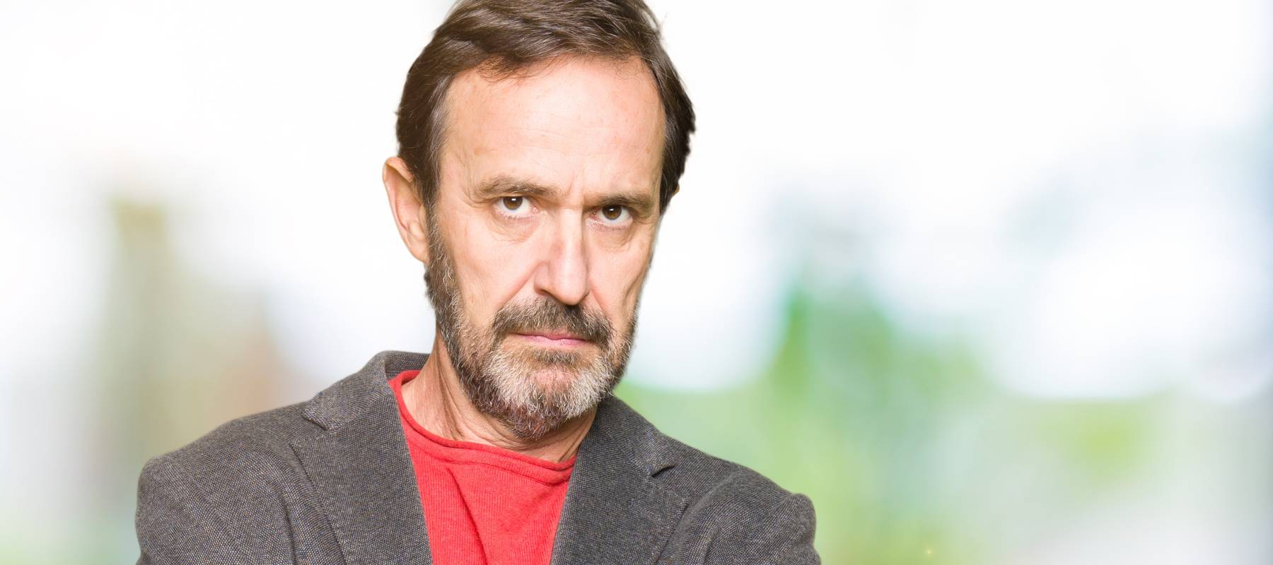 Middle age handsome business man skeptic and nervous