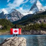 Girl Holding a Canadian National Flag