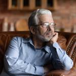 Pensive looking mature man