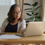 Senior mature woman on laptop