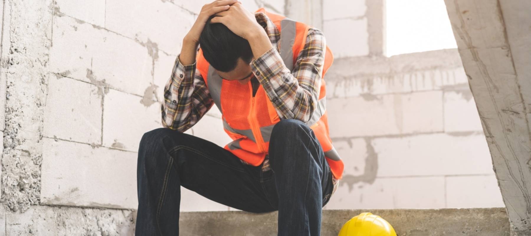 Man stressed at work