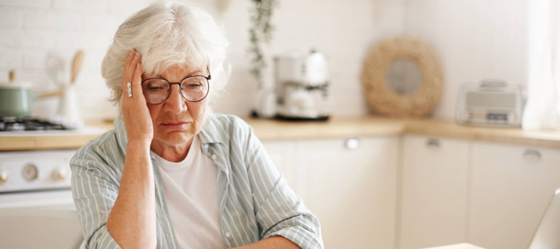 Sad frustrated senior woman