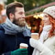 Couple in a winter street market