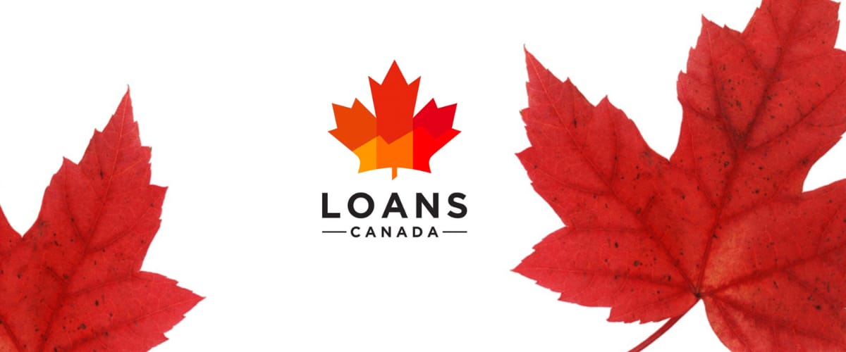 Loans Canada logo surrounded by maple leaves