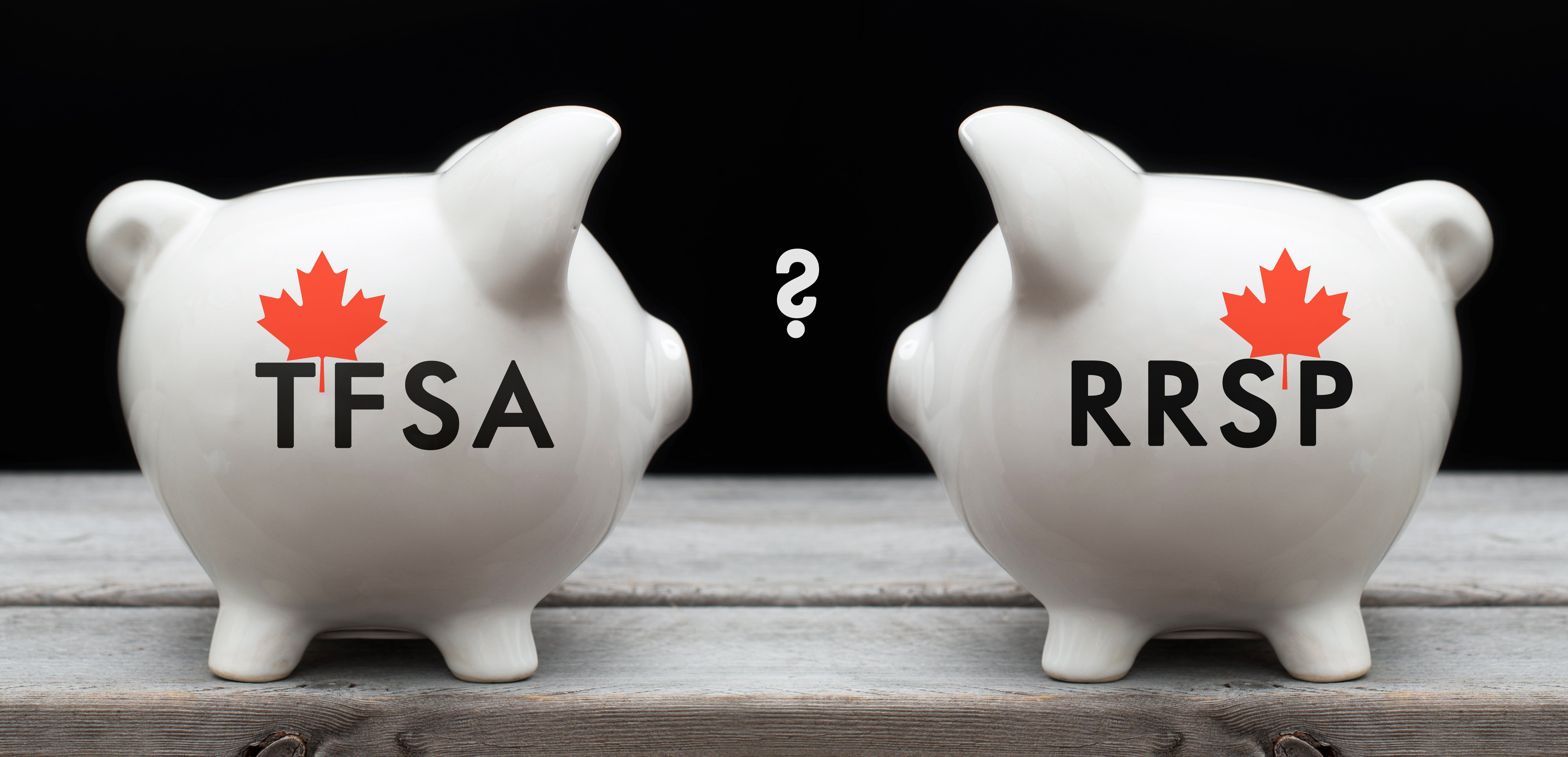 Piggie banks depicting the choice between investing in TFSA or RRSP for Canadians