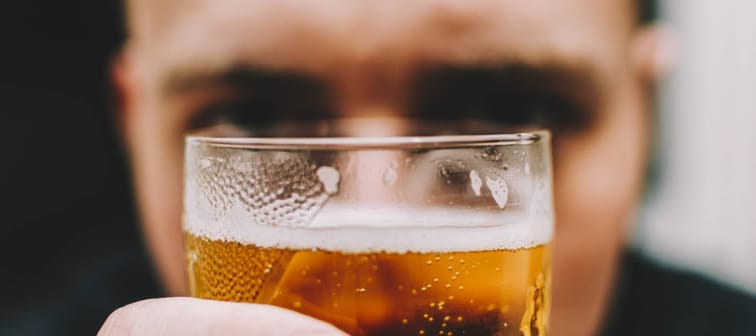 Drinking beer