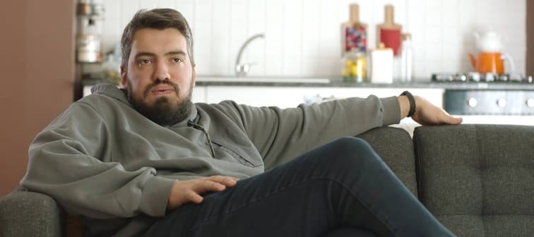 Unhappy depressed young man