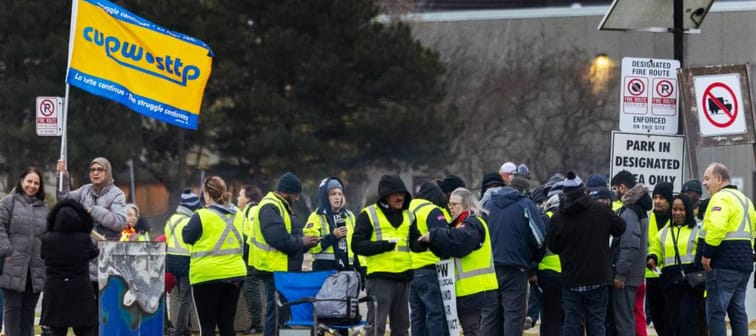 Canada Post employees on strike