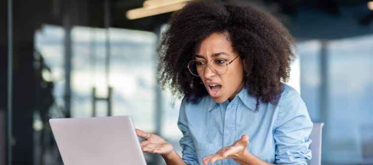 Woman looking shcoked