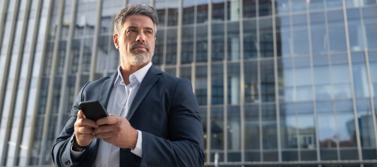 Middle-aged male investor
