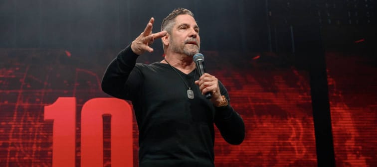 Grant Cardone speaks during the 10X Growth Conference 2024 at The Diplomat Beach Resort on April 03, 2024 in Hollywood, Florida