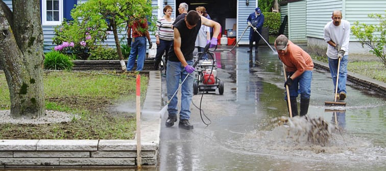 Residence in Richelieu Valley, Quebec, Canada (2011) cleaning up after catastrophic flooding