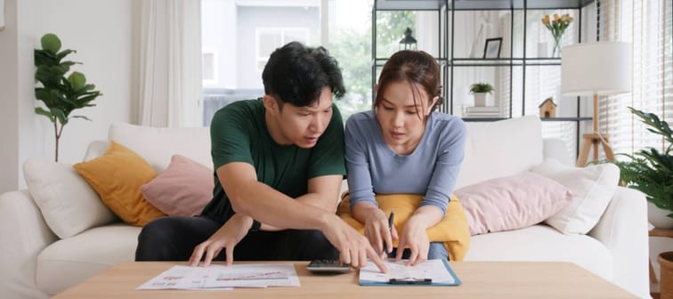 Young people worrying about finances