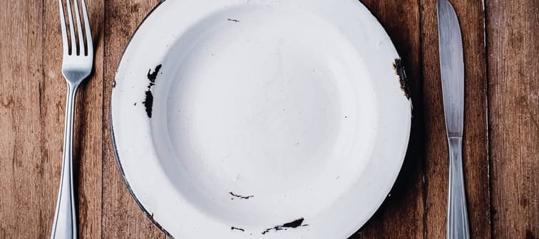 Empty plate with cutlery