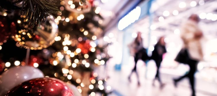 shoppers at holiday time