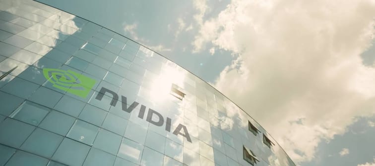 Nvidia logo on office building