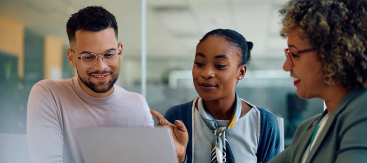 Young couple getting financial advice