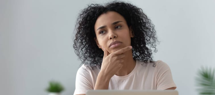 Woman pondering something