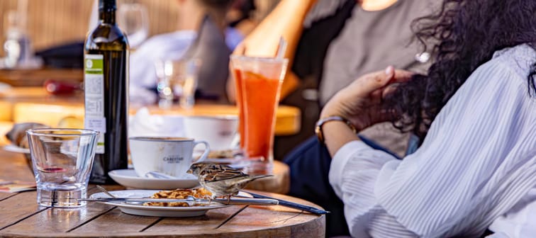 People eating at a restaurant