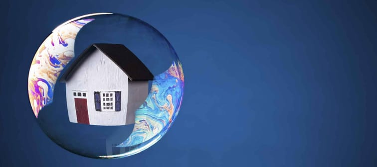 Real-Estate Bubble with copy space