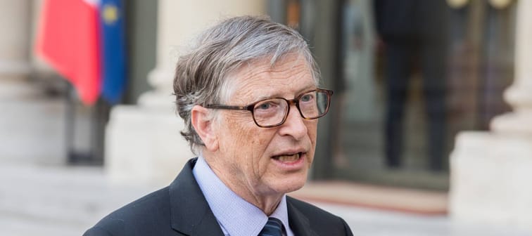 Bill Gates at the Elysee Palace to encounter the french president to speak about Bill & Melinda Gates Foundation