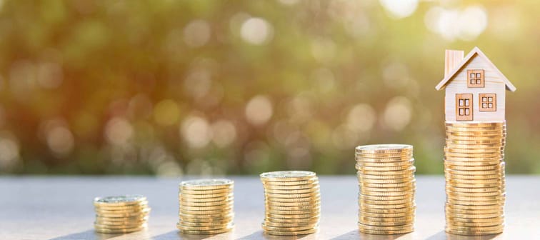 a stack of coins