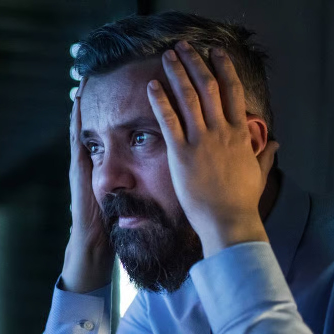 Stressed man