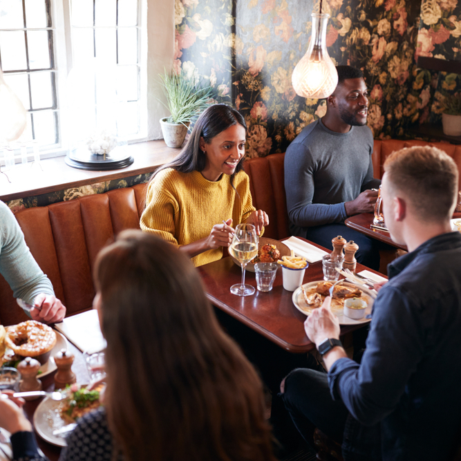 Diners in a restaurant