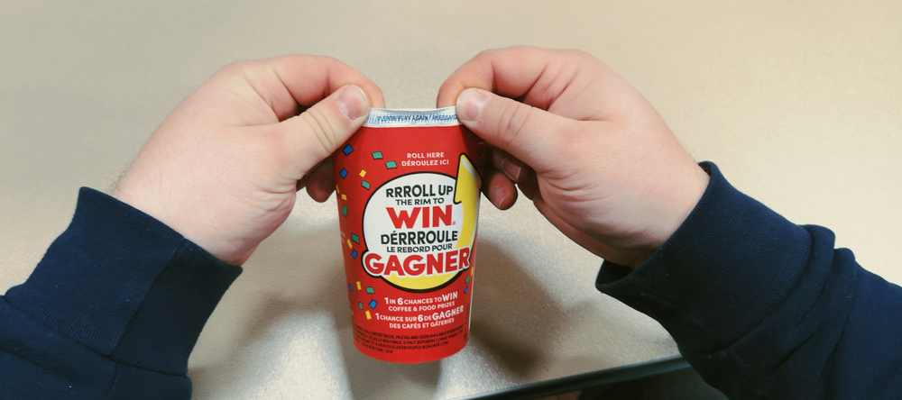 Roll up the Rim to Win cup from Tim Hortons