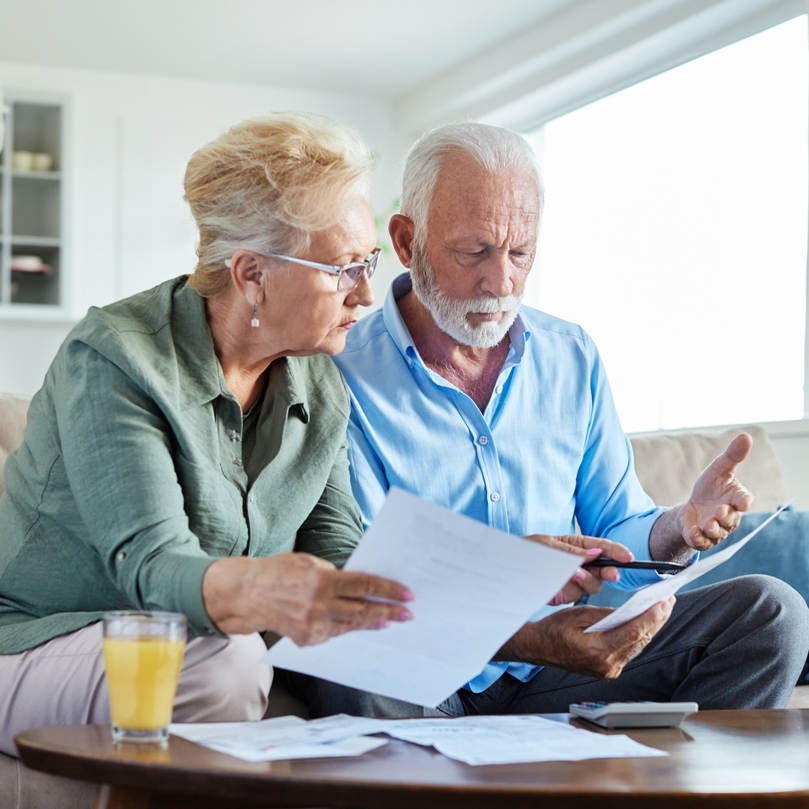 Retirees doing taxes