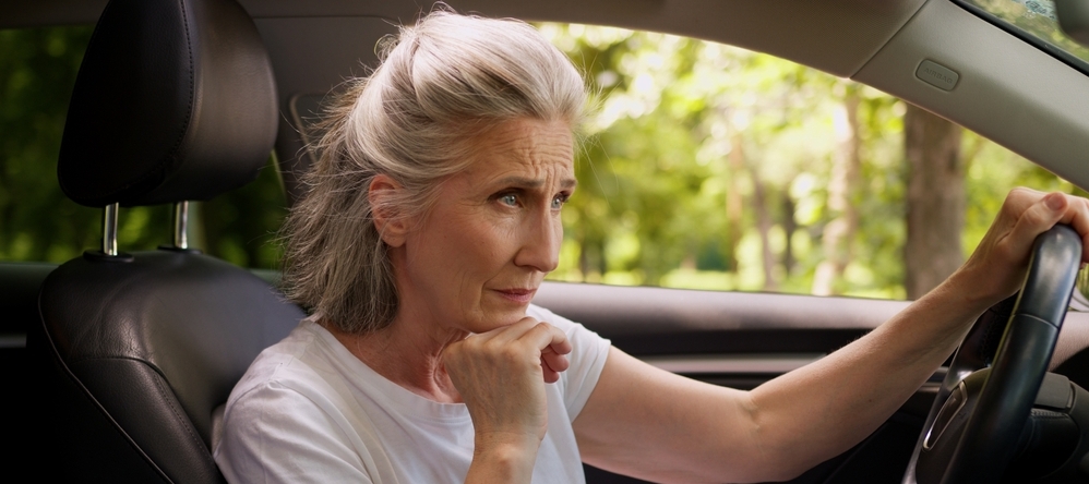 Woman driving a car
