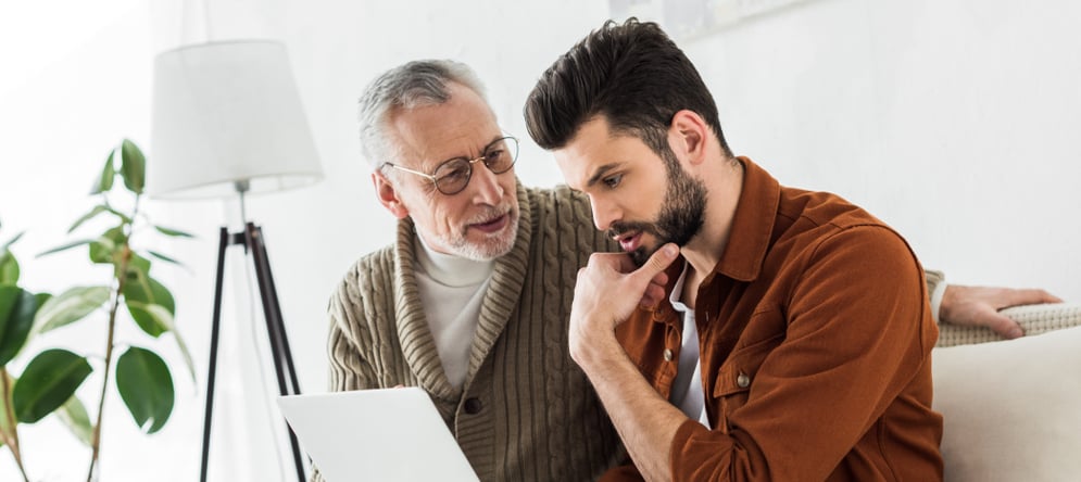 A photo of a son and father