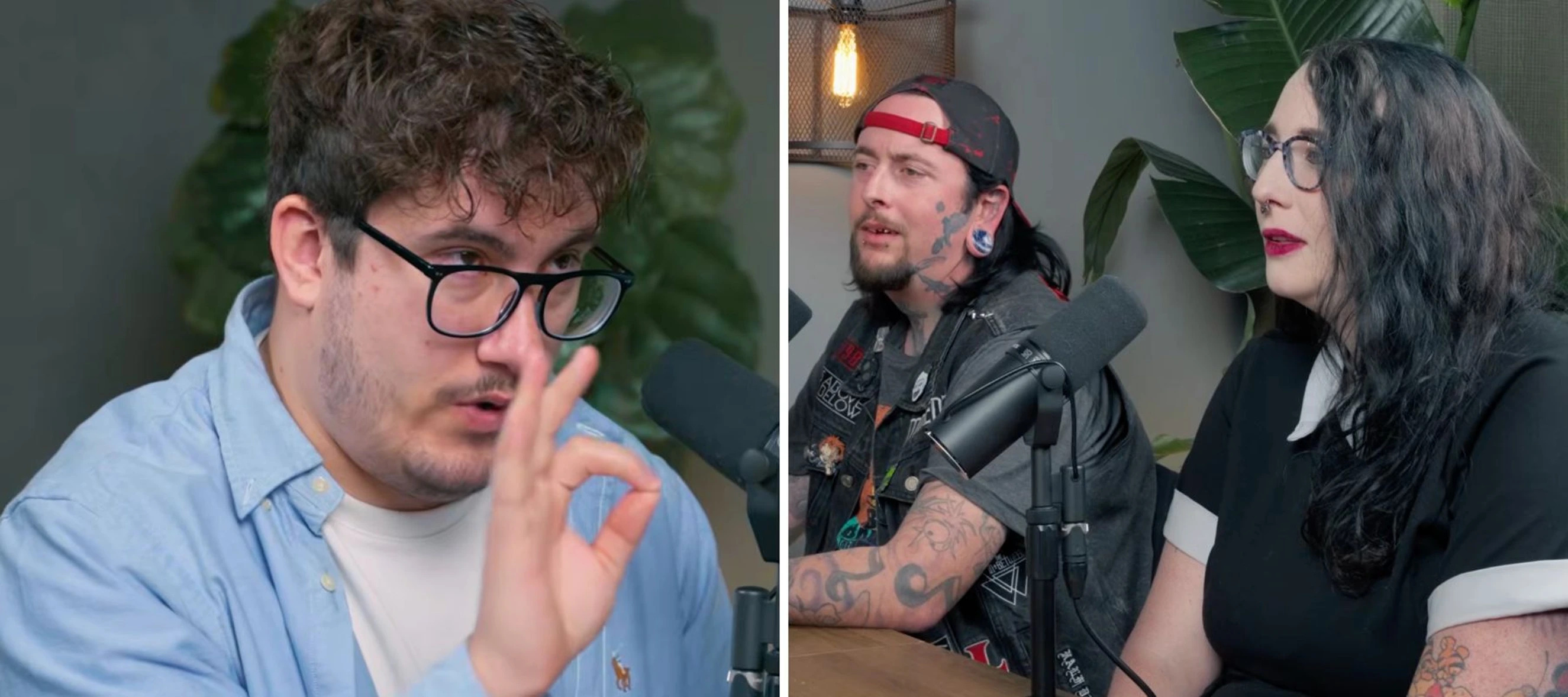 Caleb Hammer and guests on his podcast