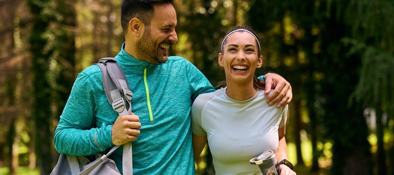 Photo of a happy couple outdoors.